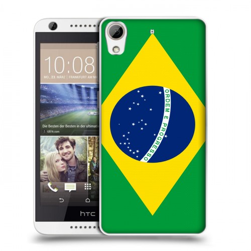 Дизайнерский пластиковый чехол для HTC Desire 626 Флаг Бразилии