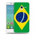 Дизайнерский силиконовый чехол для Alcatel One Touch POP 3 5 Флаг Бразилии