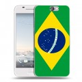 Дизайнерский пластиковый чехол для HTC One A9 Флаг Бразилии