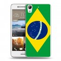 Дизайнерский пластиковый чехол для HTC Desire 728 Флаг Бразилии