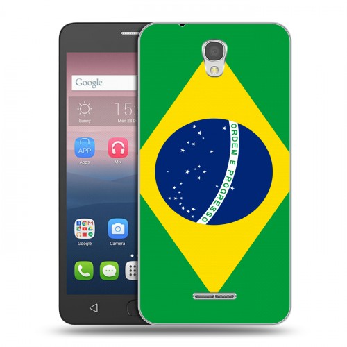 Дизайнерский силиконовый чехол для Alcatel Pop 4 Флаг Бразилии