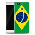 Дизайнерский пластиковый чехол для Huawei P9 Plus Флаг Бразилии