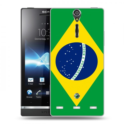 Дизайнерский пластиковый чехол для Sony Xperia S Флаг Бразилии