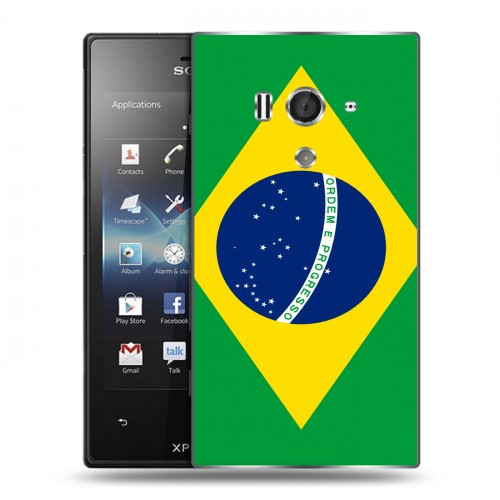 Дизайнерский силиконовый чехол для Sony Xperia acro S Флаг Бразилии