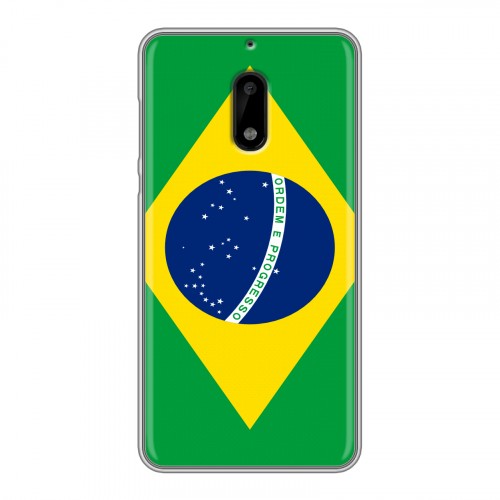 Дизайнерский пластиковый чехол для Nokia 6 Флаг Бразилии