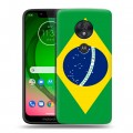 Дизайнерский пластиковый чехол для Motorola Moto G7 Play Флаг Бразилии