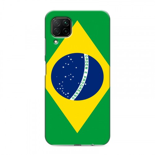 Дизайнерский силиконовый с усиленными углами чехол для Huawei P40 Lite Флаг Бразилии