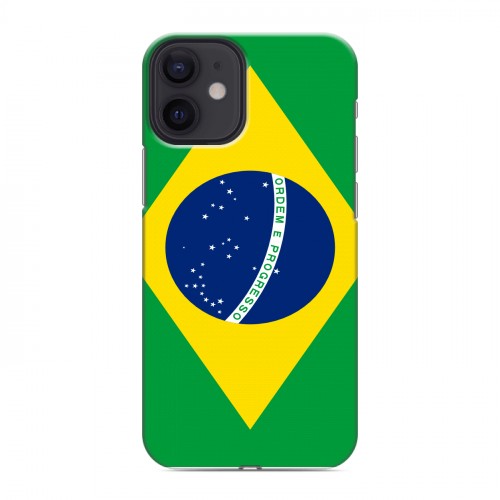 Дизайнерский пластиковый чехол для Iphone 12 Mini Флаг Бразилии