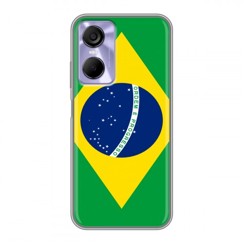 Дизайнерский силиконовый с усиленными углами чехол для Tecno Pop 6 Pro Флаг Бразилии