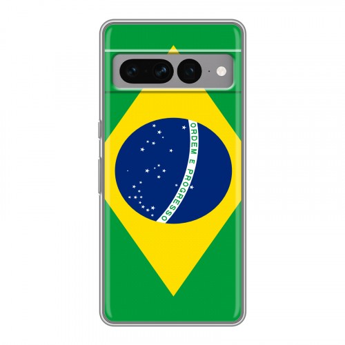 Дизайнерский силиконовый с усиленными углами чехол для Google Pixel 7 Pro Флаг Бразилии