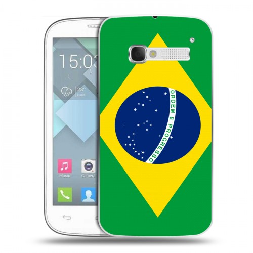 Дизайнерский пластиковый чехол для Alcatel One Touch Pop C5 Флаг Бразилии