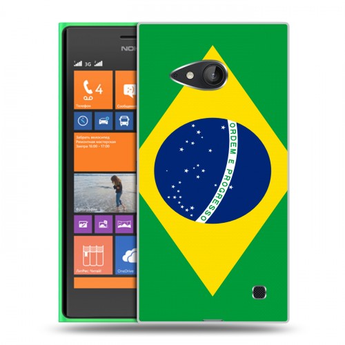Дизайнерский пластиковый чехол для Nokia Lumia 730/735 Флаг Бразилии