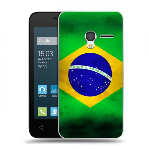 Дизайнерский пластиковый чехол для Alcatel One Touch Pixi 3 (4.5) Флаг Бразилии