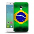 Дизайнерский силиконовый чехол для Alcatel One Touch POP 3 5 Флаг Бразилии