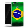 Дизайнерский пластиковый чехол для Huawei P9 Plus Флаг Бразилии