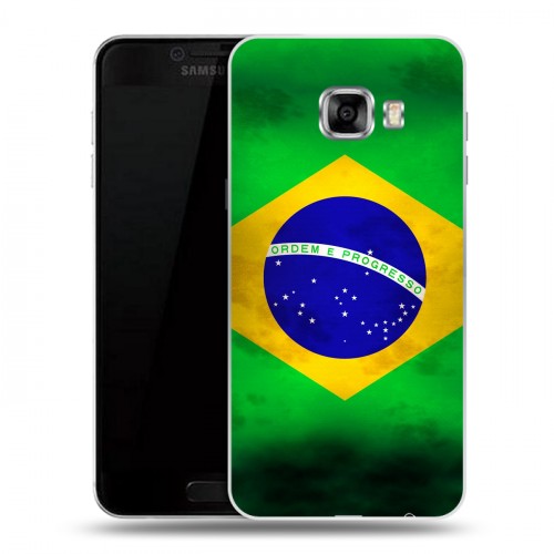 Дизайнерский пластиковый чехол для Samsung Galaxy C5 Флаг Бразилии