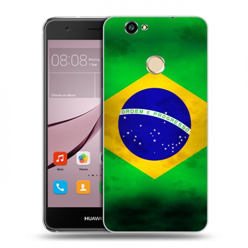 Дизайнерский силиконовый с усиленными углами чехол для Huawei Nova Флаг Бразилии