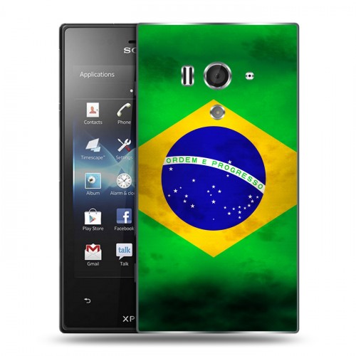 Дизайнерский пластиковый чехол для Sony Xperia acro S Флаг Бразилии