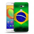Дизайнерский силиконовый чехол для Alcatel A3 Флаг Бразилии