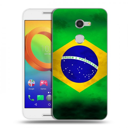 Дизайнерский пластиковый чехол для Alcatel A3 Флаг Бразилии