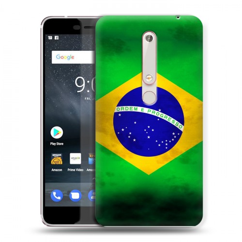 Дизайнерский пластиковый чехол для Nokia 6 (2018) Флаг Бразилии