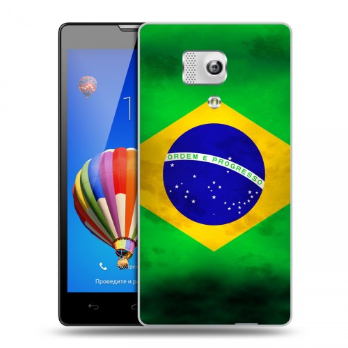 Дизайнерский пластиковый чехол для Huawei Honor 3 Флаг Бразилии