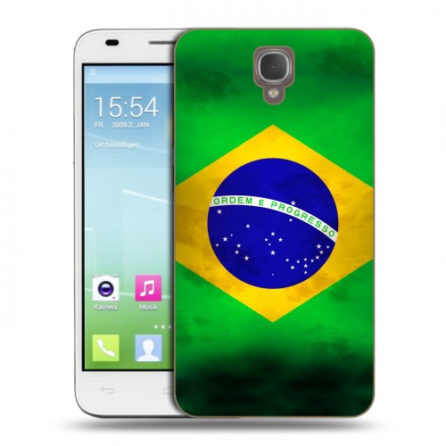 Дизайнерский пластиковый чехол для Alcatel One Touch Idol 2 S Флаг Бразилии