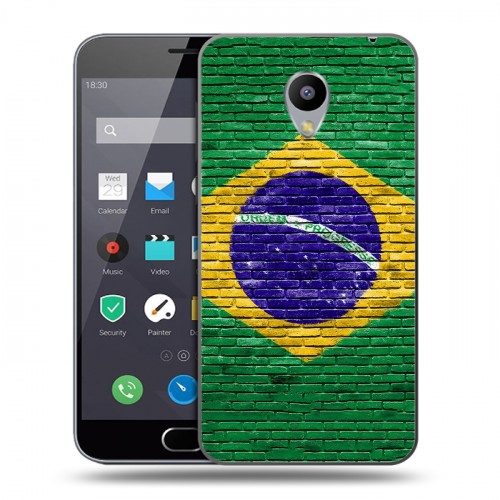 Дизайнерский пластиковый чехол для Meizu M2 Note Флаг Бразилии
