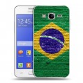 Дизайнерский пластиковый чехол для Samsung Galaxy J7 Флаг Бразилии