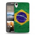 Дизайнерский пластиковый чехол для HTC Desire 828 Флаг Бразилии