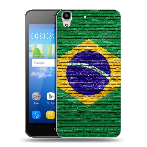 Дизайнерский пластиковый чехол для Huawei Y6 Флаг Бразилии