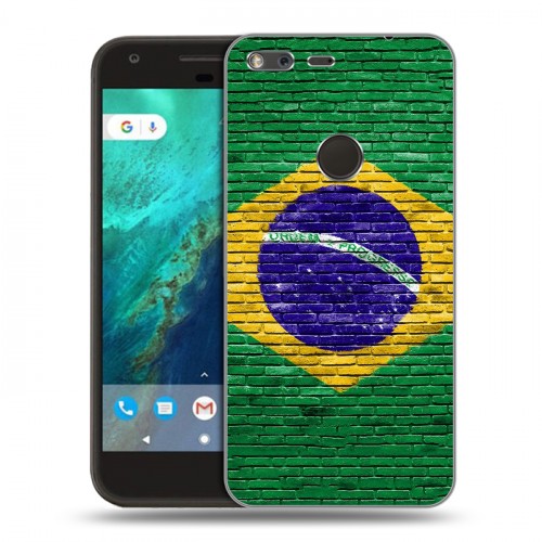 Дизайнерский пластиковый чехол для Google Pixel Флаг Бразилии