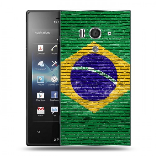 Дизайнерский пластиковый чехол для Sony Xperia acro S Флаг Бразилии