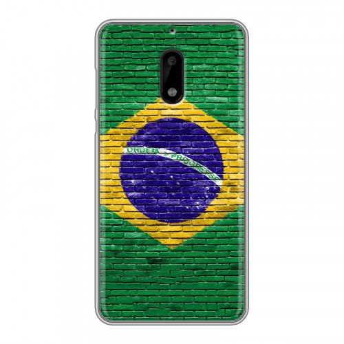 Дизайнерский пластиковый чехол для Nokia 6 Флаг Бразилии