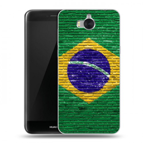 Дизайнерский пластиковый чехол для Huawei Y5 (2017) Флаг Бразилии