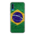 Дизайнерский силиконовый чехол для Samsung Galaxy A50 Флаг Бразилии