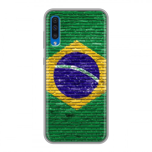 Дизайнерский пластиковый чехол для Samsung Galaxy A50 Флаг Бразилии