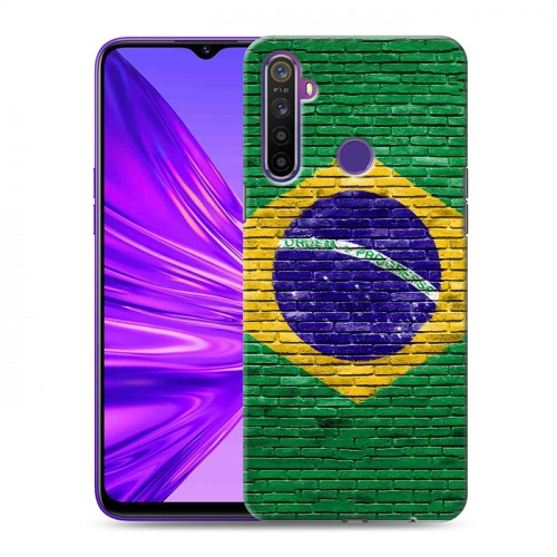 Дизайнерский силиконовый чехол для Realme 5 Флаг Бразилии