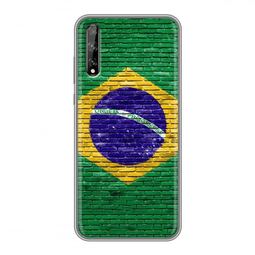Дизайнерский силиконовый чехол для Huawei Y8p Флаг Бразилии