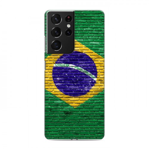 Дизайнерский пластиковый чехол для Samsung Galaxy S21 Ultra Флаг Бразилии