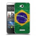 Дизайнерский пластиковый чехол для HTC Desire 616 Флаг Бразилии