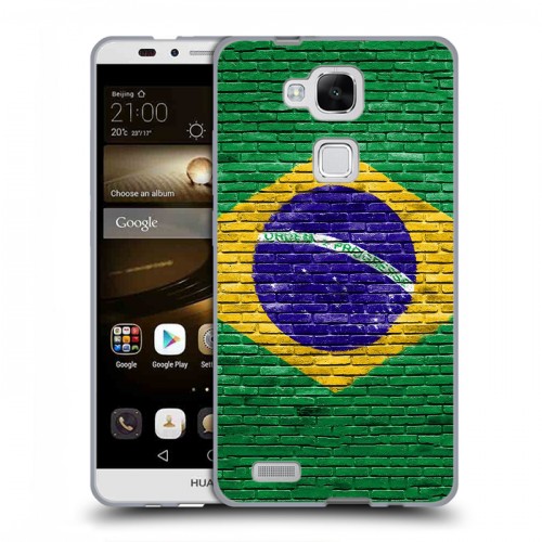 Дизайнерский пластиковый чехол для Huawei Ascend Mate 7 Флаг Бразилии