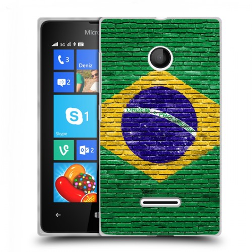 Дизайнерский пластиковый чехол для Microsoft Lumia 435 Флаг Бразилии