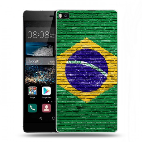 Дизайнерский пластиковый чехол для Huawei P8 Флаг Бразилии