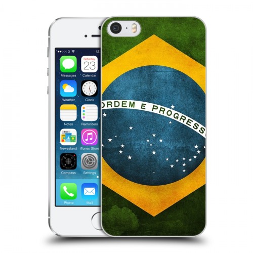Дизайнерский пластиковый чехол для Iphone 5s Флаг Бразилии