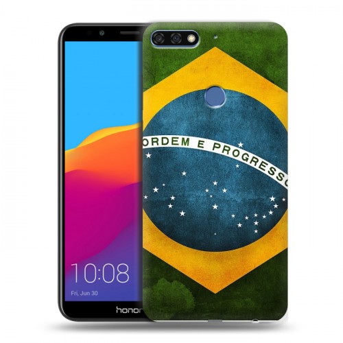Дизайнерский пластиковый чехол для Huawei Honor 7C Pro Флаг Бразилии