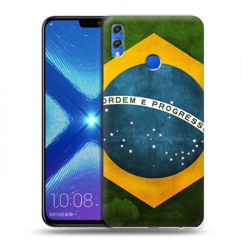 Дизайнерский силиконовый чехол для Huawei Honor 8X Флаг Бразилии