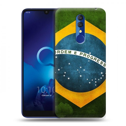Дизайнерский пластиковый чехол для Alcatel 3 (2019) Флаг Бразилии