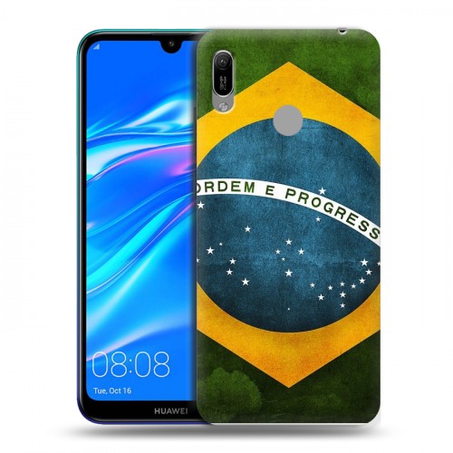 Дизайнерский пластиковый чехол для Huawei Y6 (2019) Флаг Бразилии