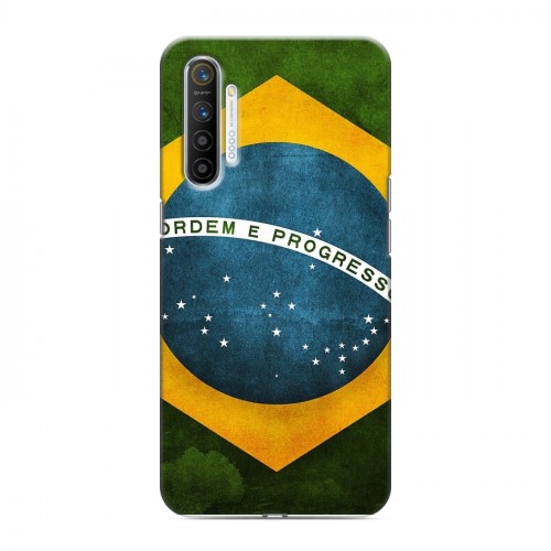 Дизайнерский силиконовый с усиленными углами чехол для Realme XT Флаг Бразилии